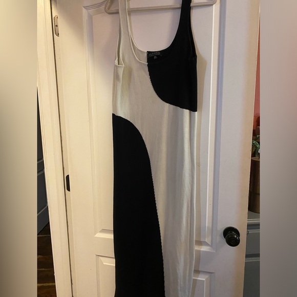 ELOQUII - black and white abstract knit midi dress - Picture 1 of 4